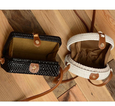 Petit Sac en Macramé noir et blanc