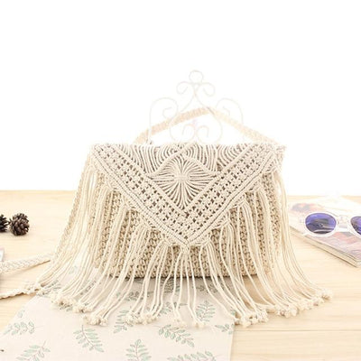 Sac Bandoulière Macramé blanc