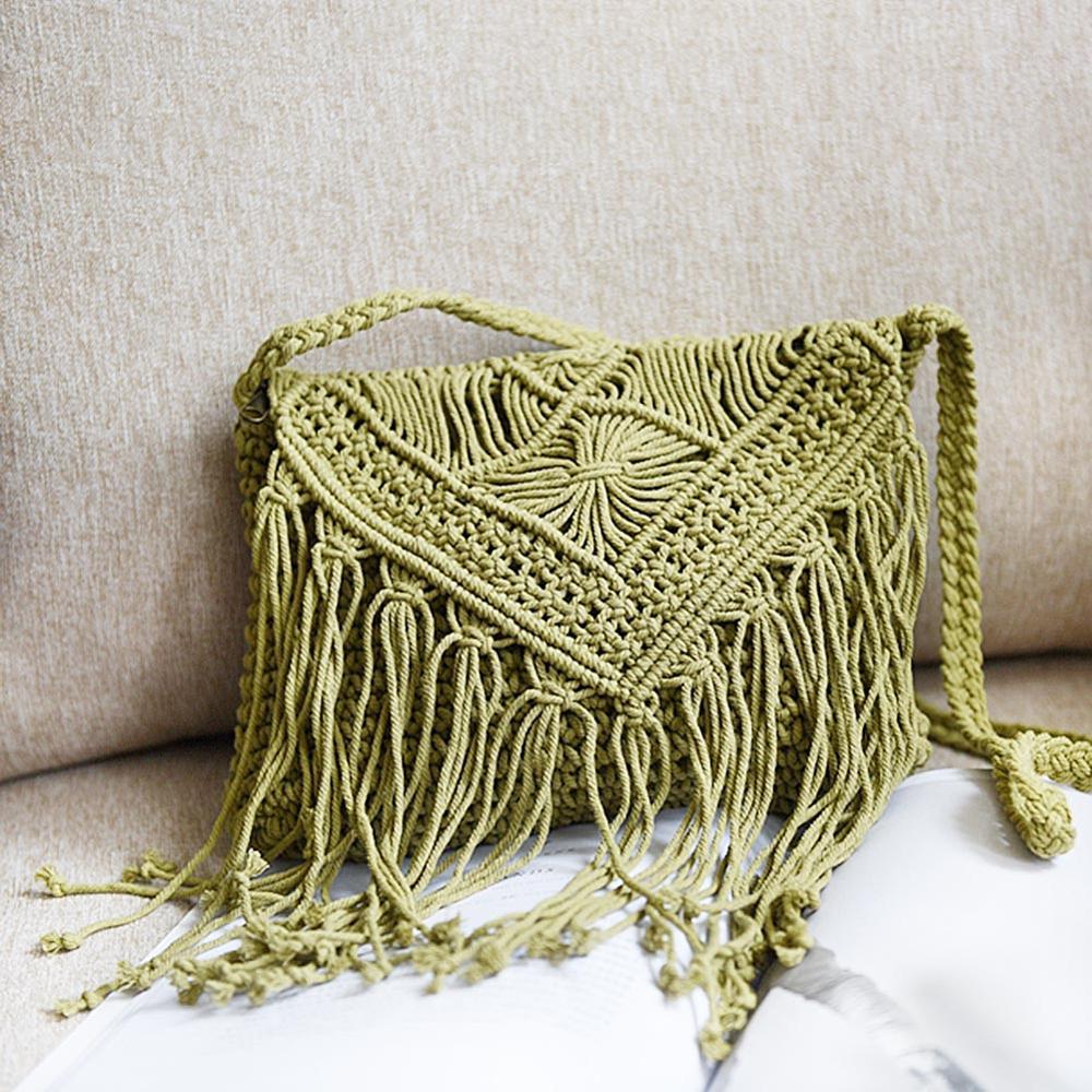 Sac Bandoulière Macramé vert
