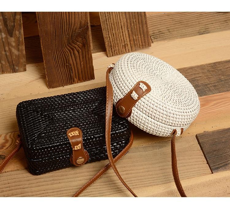 Sac Rond en Macramé Blanc