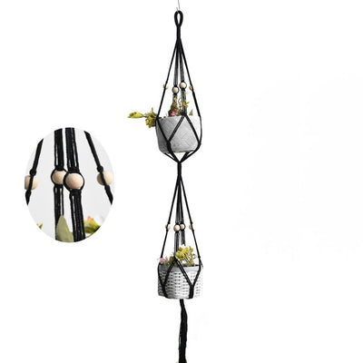 Suspension Macramé Louane Atelier Macramé avec le détail sur les perles