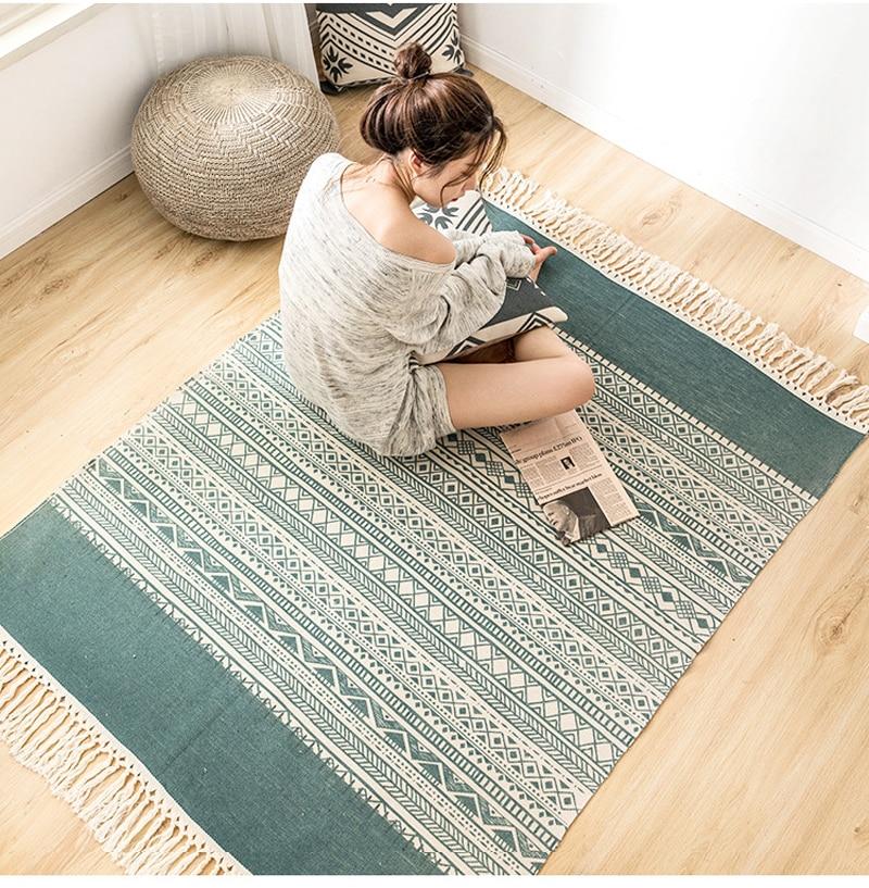 Tapis Macramé Kelly Atelier Macramé de couleur saphir