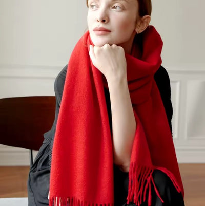 Écharpe en laine avec franges