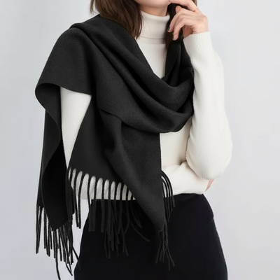 Écharpe en laine avec franges