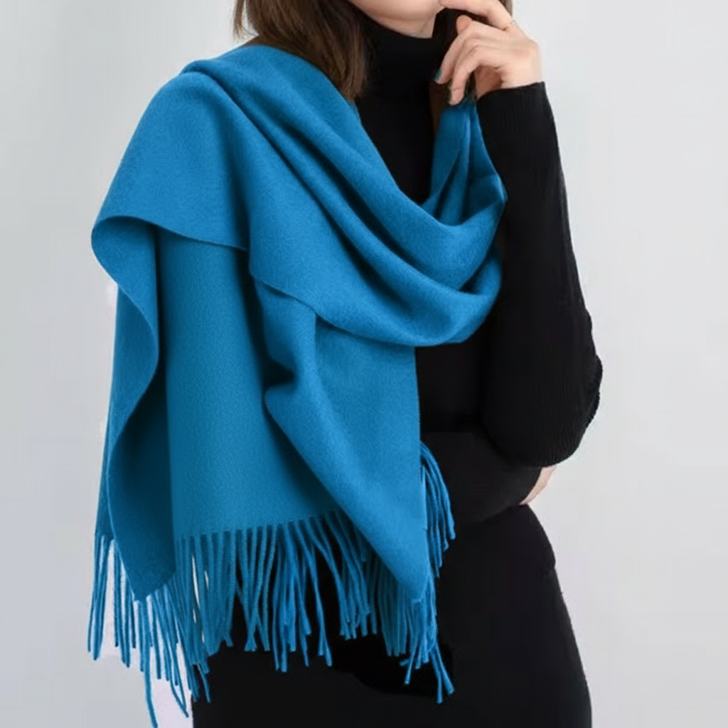 Écharpe en laine avec franges
