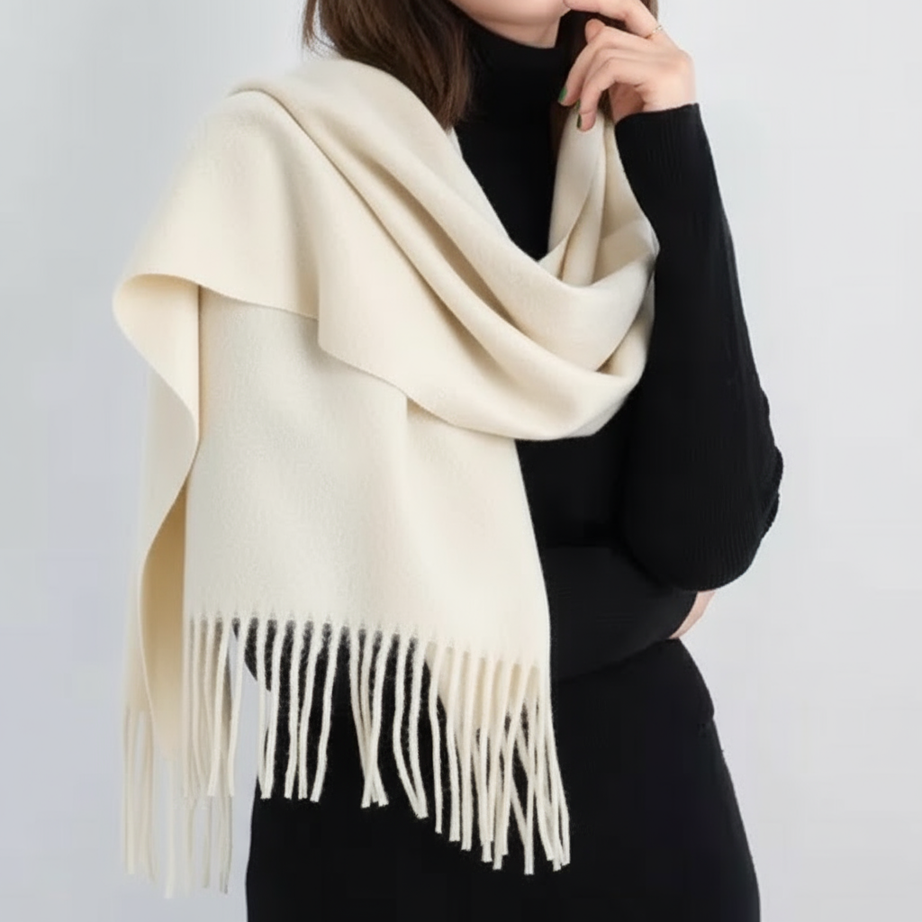 Écharpe en laine avec franges