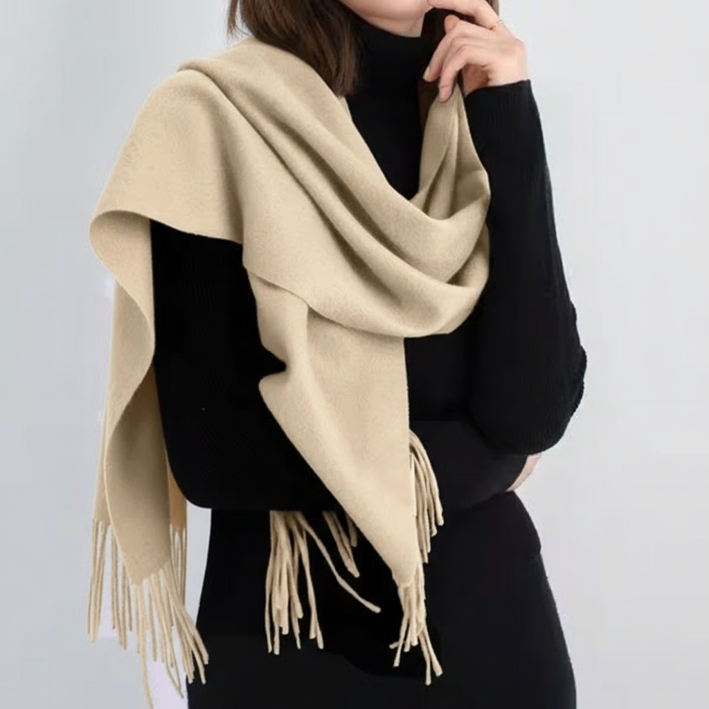 Écharpe en laine avec franges