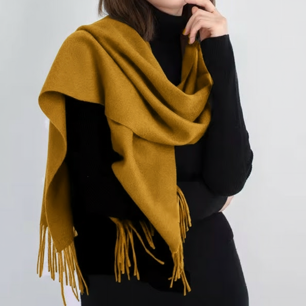 Écharpe en laine avec franges