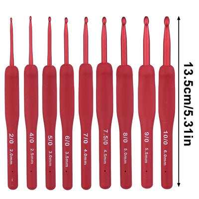 Aiguille à crochet - lot de 9 crochets de 2mm à 6mm