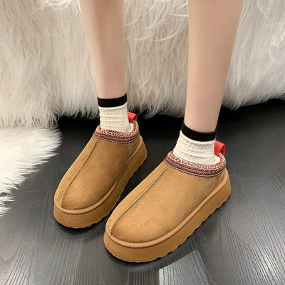 Mules fourrées plateforme - bottines fourrées plateforme - Mules compensées fourrées